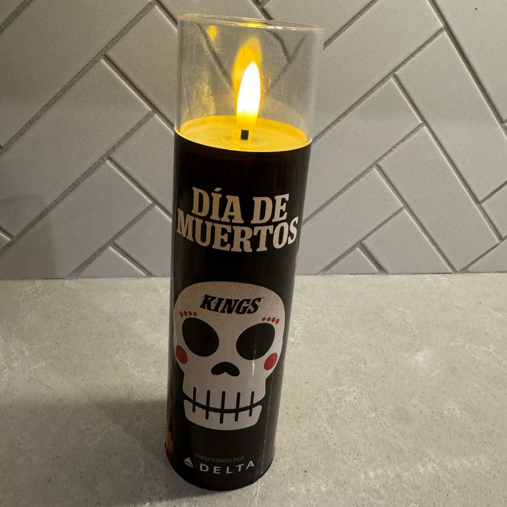New In Box LA Kings Dia de Muertos Faux Candle
